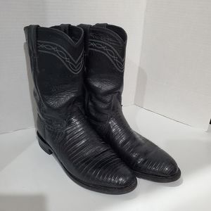 Justin Cowgirl Boots 👢 Lizzard 🦎 and Kid Skin Size 8 B Ladies L👀K